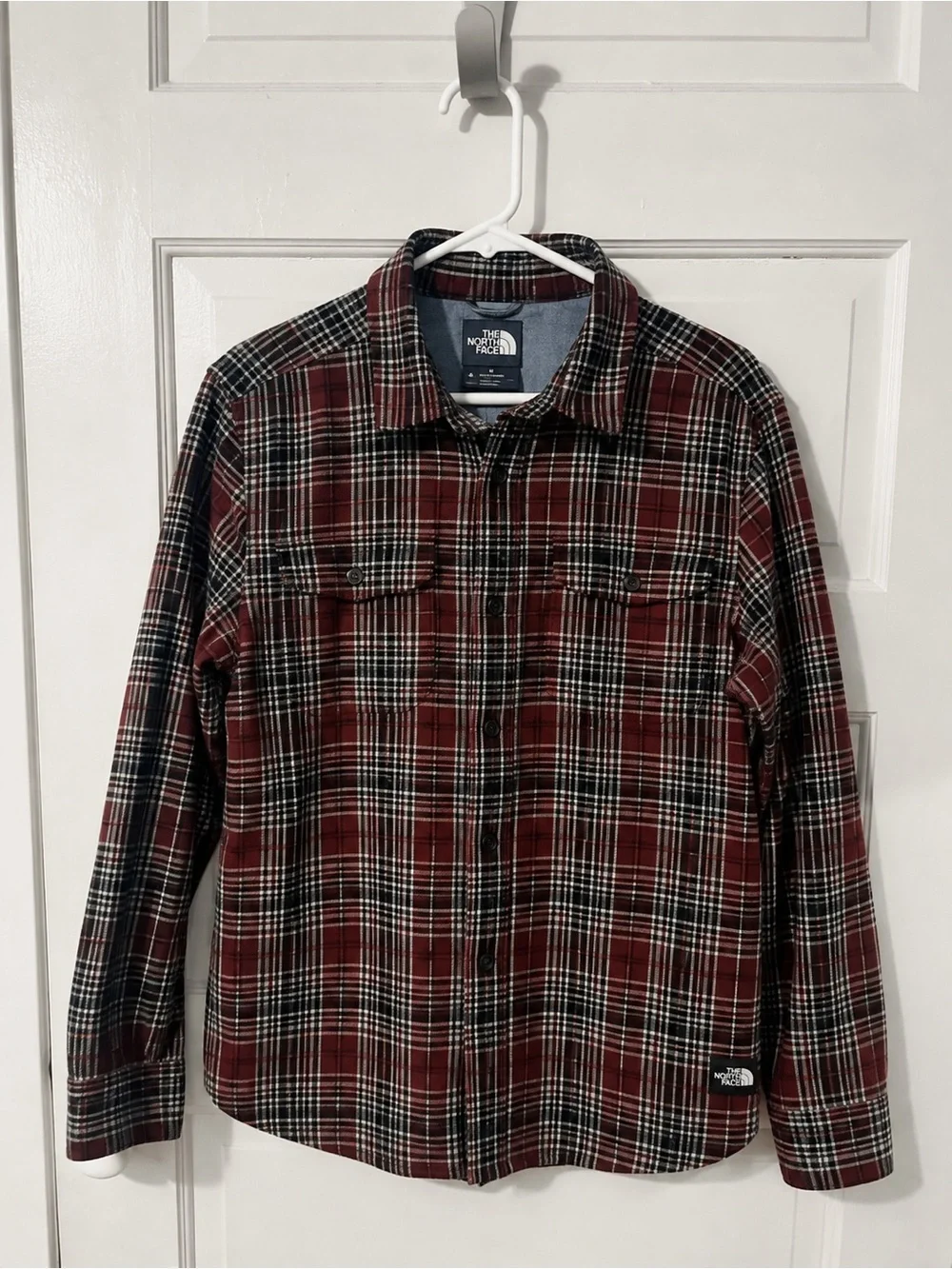 The North Face Men’s Red Plaid Long-Sleeve flannel Shirt